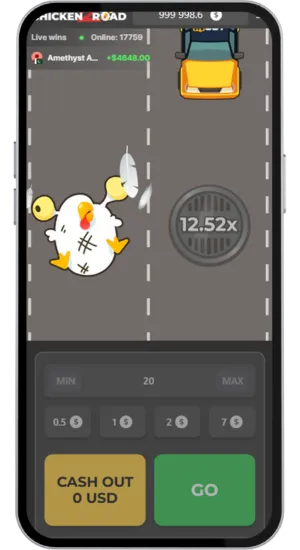 Huhn wird getroffen bei 12.52x