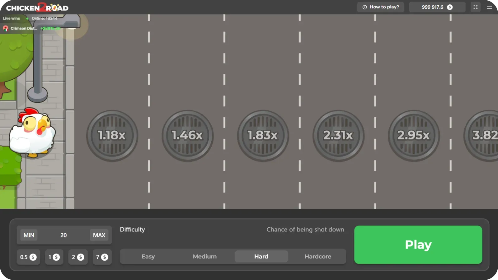 Neue Grafiken im Spiel Chicken Road 2.0