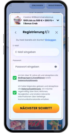 Einzahlungsbildschirm für Chicken Road 2